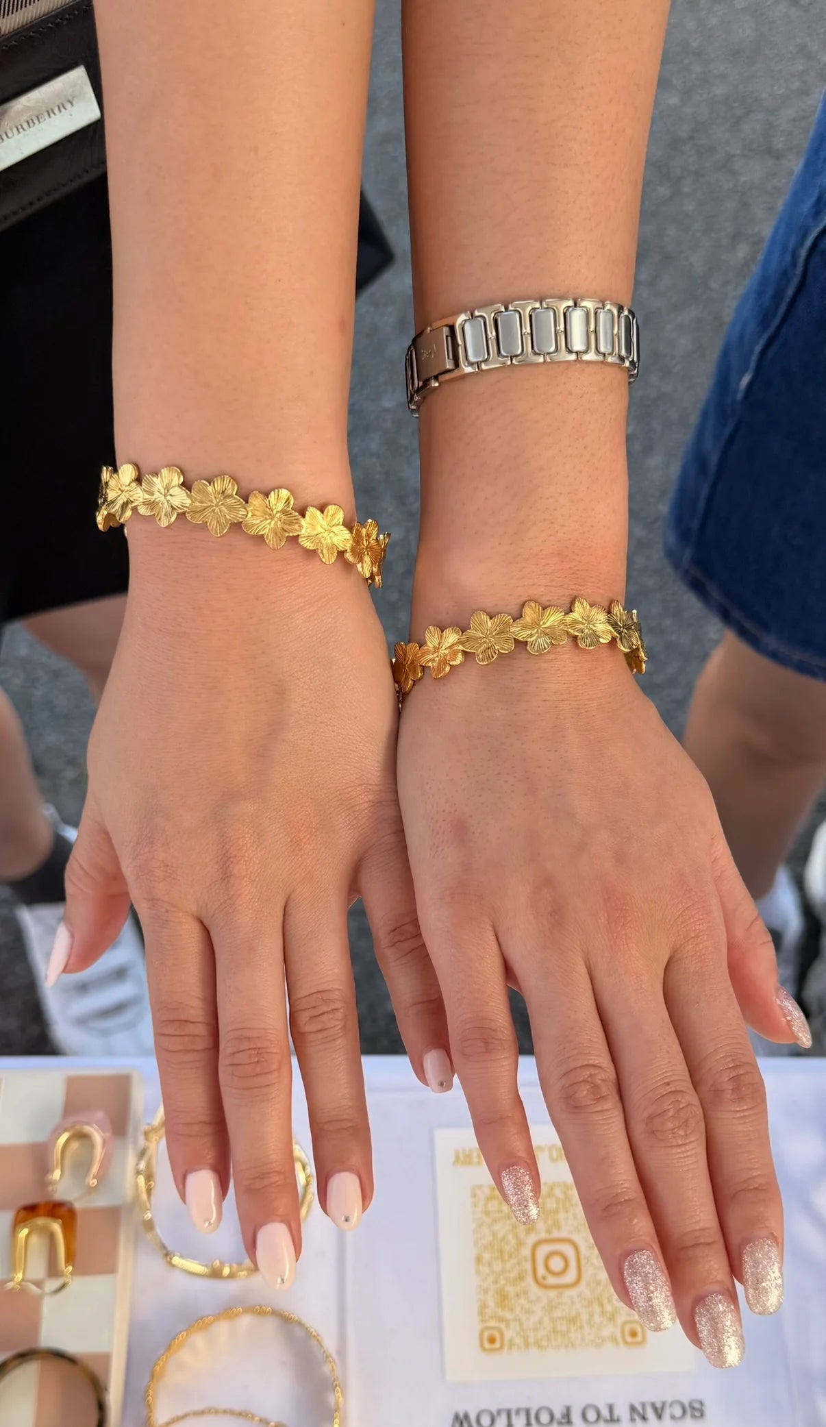 Flower Bangle Cuff – Adjustable