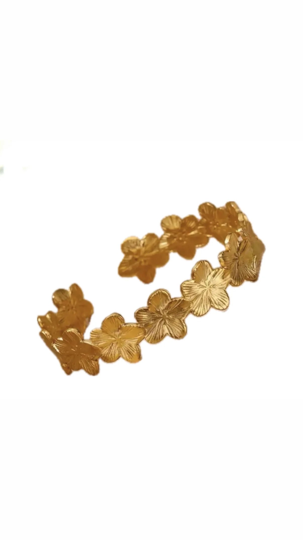 Flower Bangle Cuff – Adjustable