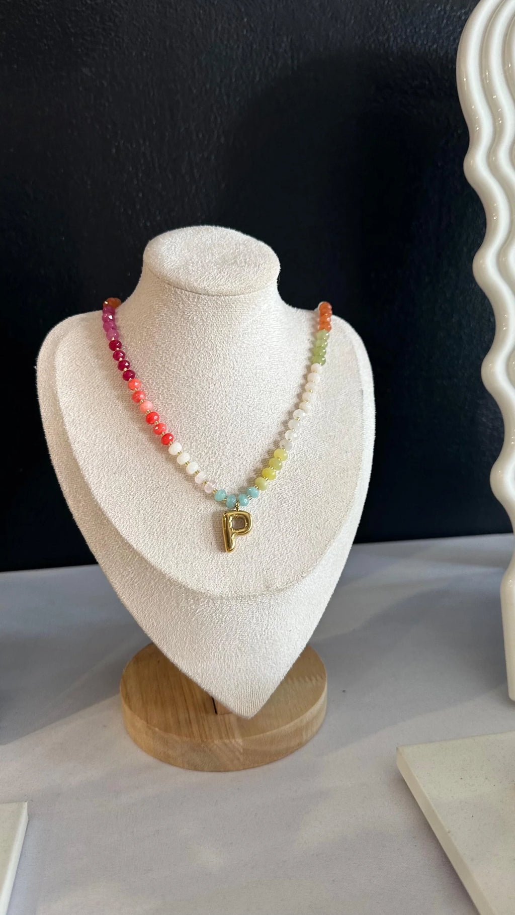 Colourful Initial Necklace – 18K Gold-Plated Stainless Steel