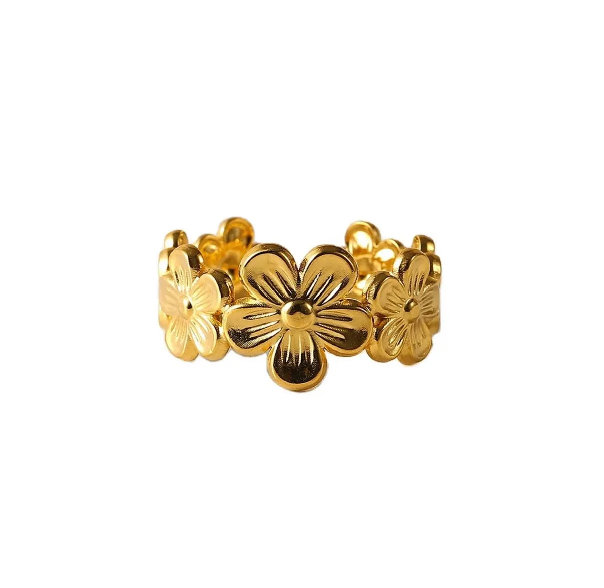Flower Ring – Adjustable | 18K Gold-Plated Stainless Steel